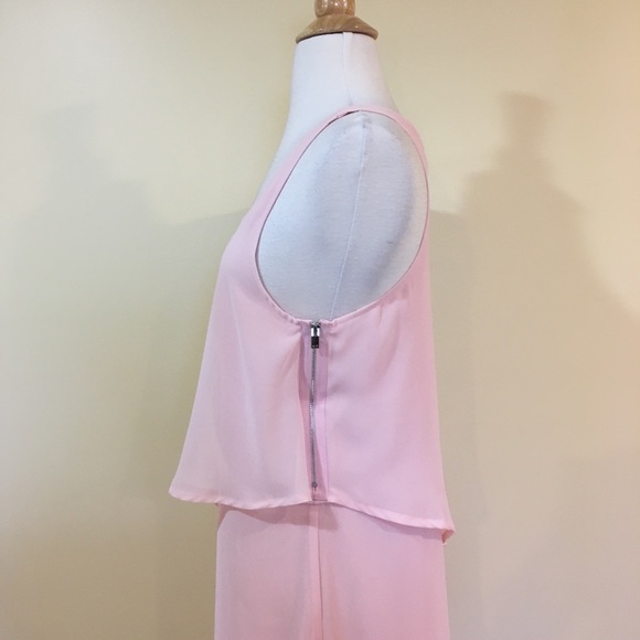 Blush Asymmetrical Ruffled Chiffon Mini Dress - Picture 7 of 8